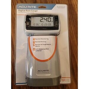 AcuRite Digital Rain Gauge Wireless Outdoor Sensor Self-Emptying Rain Collector